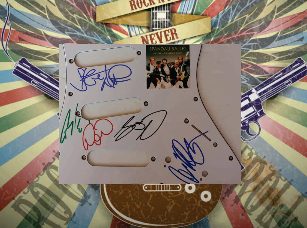 Spandau Ballet guitar pickguard signed with proof - Awesome Artifacts 