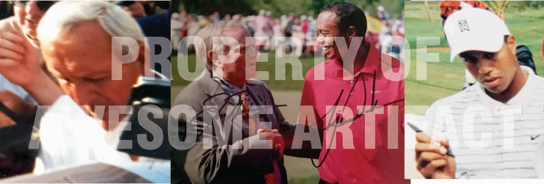 Tiger Woods and Jack Nicklaus 8 x 10 photo signed with proof - Awesome Artifacts 