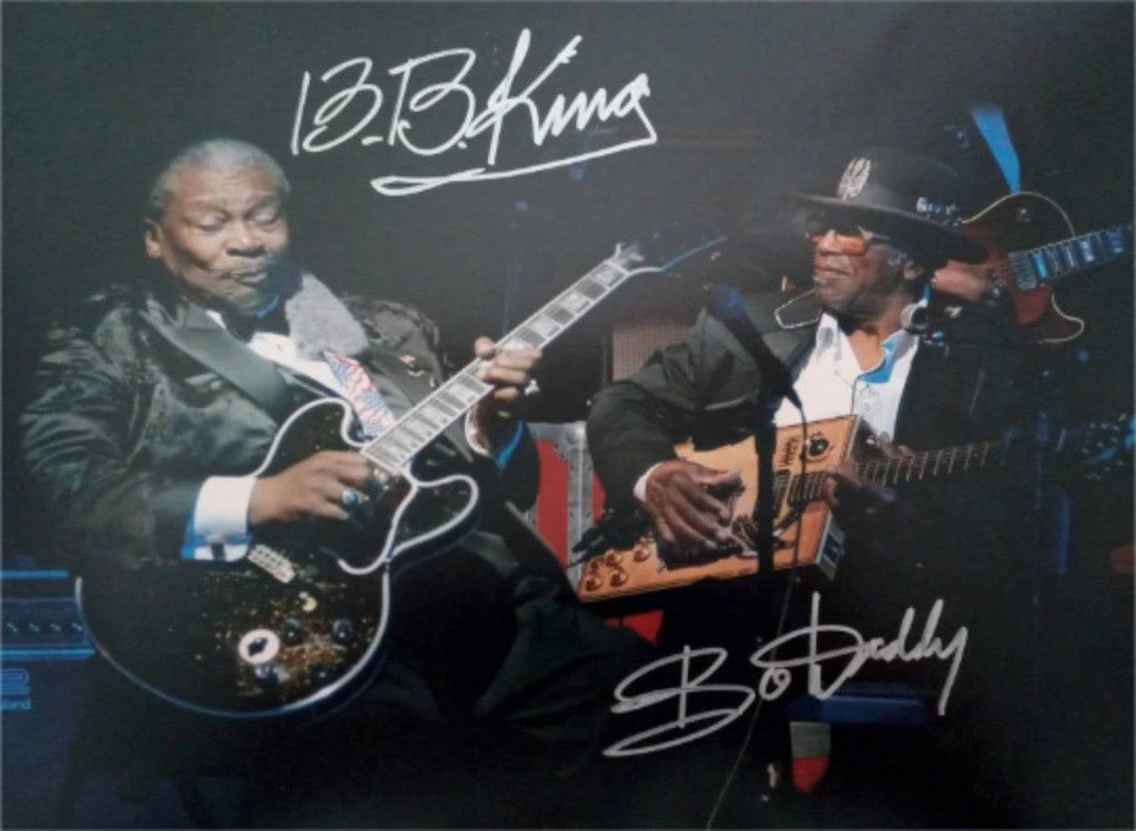 Riley BB King and Bo Diddley 8 by 10 signed photo with proof