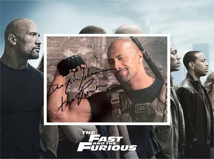 Dwayne Johnson Luke Hobbs The Rock Fast and Furious 5 x 7 photo signed with proof - Awesome Artifacts 