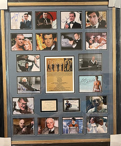 Sean Connery, Roger Moore, Daniel Craig, James Bond 007 cast signed  and framed with proof