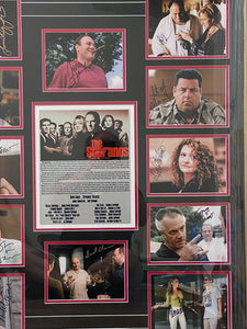 Sopranos James Gandolfini, David Chase, Michael Imperioli, Edie Falco cast signed and framed with proof