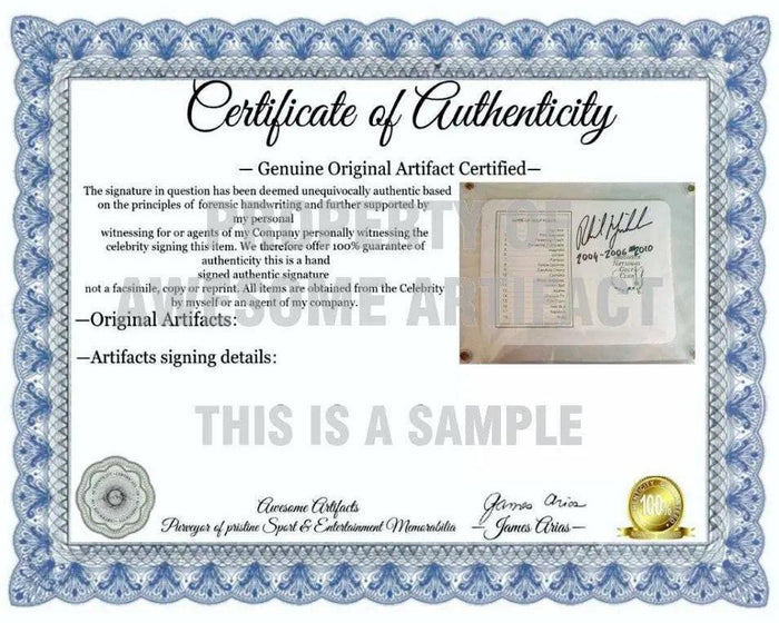 Certificate of Authenticity for Phil Mickelson Masters golf scorecard signed and inscribed with proof