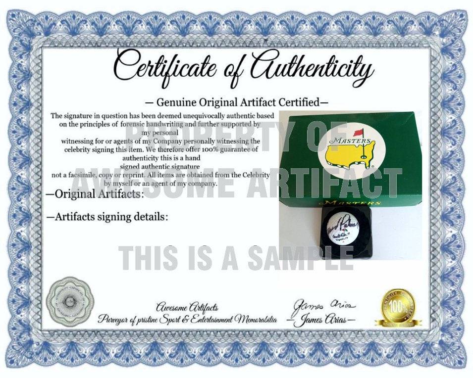 Arnold Palmer logo golf ball signed with proof - Awesome Artifacts 