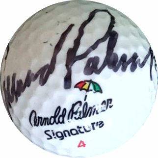 Arnold Palmer logo golf ball signed with proof - Awesome Artifacts 