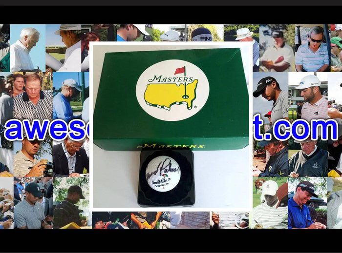 Arnold Palmer logo golf ball signed with proof