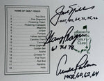 Load image into Gallery viewer, Arnold Palmer Gary Player Jack Nicklaus Masters Golf scorecard signed with proof - Awesome Artifacts 
