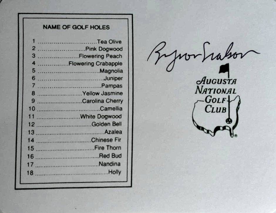 Byron Nelson Masters golf scorecard signed with proof - Awesome Artifacts 