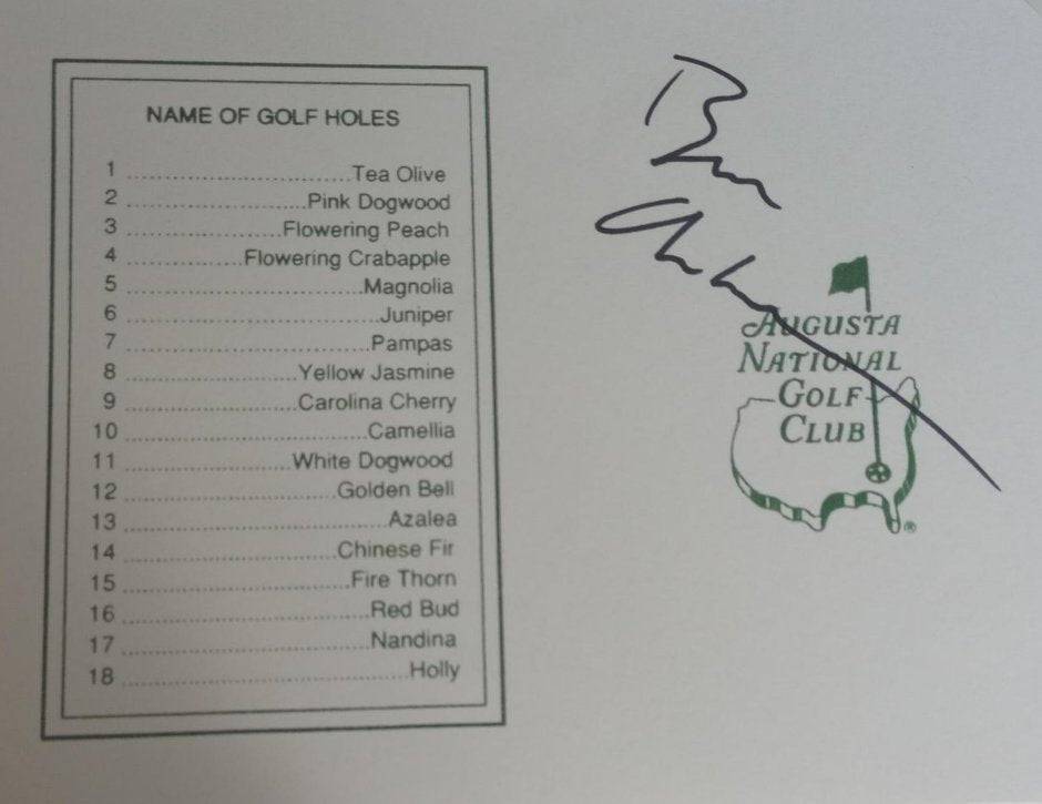 President Bill Clinton Masters Golf scorecard signed with proof - Awesome Artifacts 