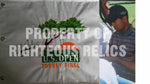 Load image into Gallery viewer, Tiger Woods 2008 US Open embroidered flag signed with proof - Awesome Artifacts 
