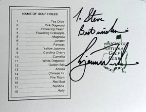 Tiger Woods Masters Golf scorecard signed to Steve - Awesome Artifacts 