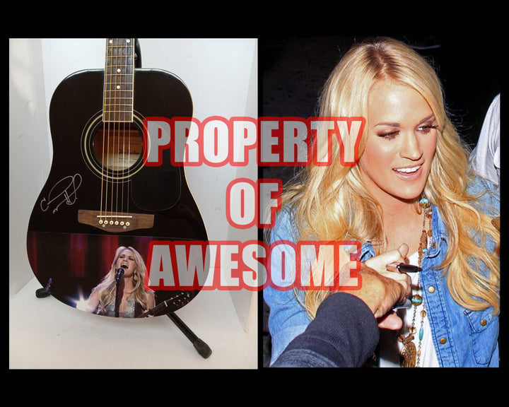 Carrie Underwood one of a kind guitar signed with proof - Awesome Artifacts 