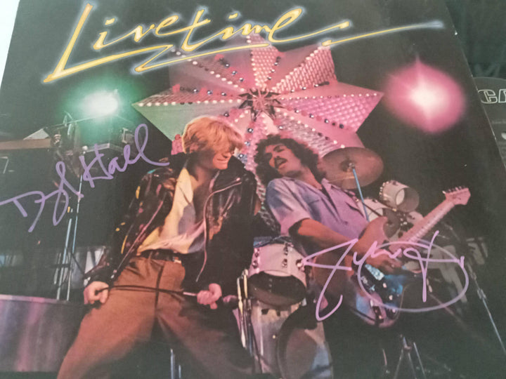 Daryl Hall and John Oates 'Live Time' LP signed with proof