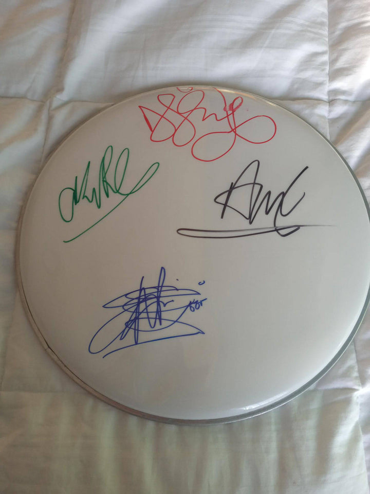 David Gahan, Depeche Mode 14 inch drum head signed with proof - Awesome Artifacts 