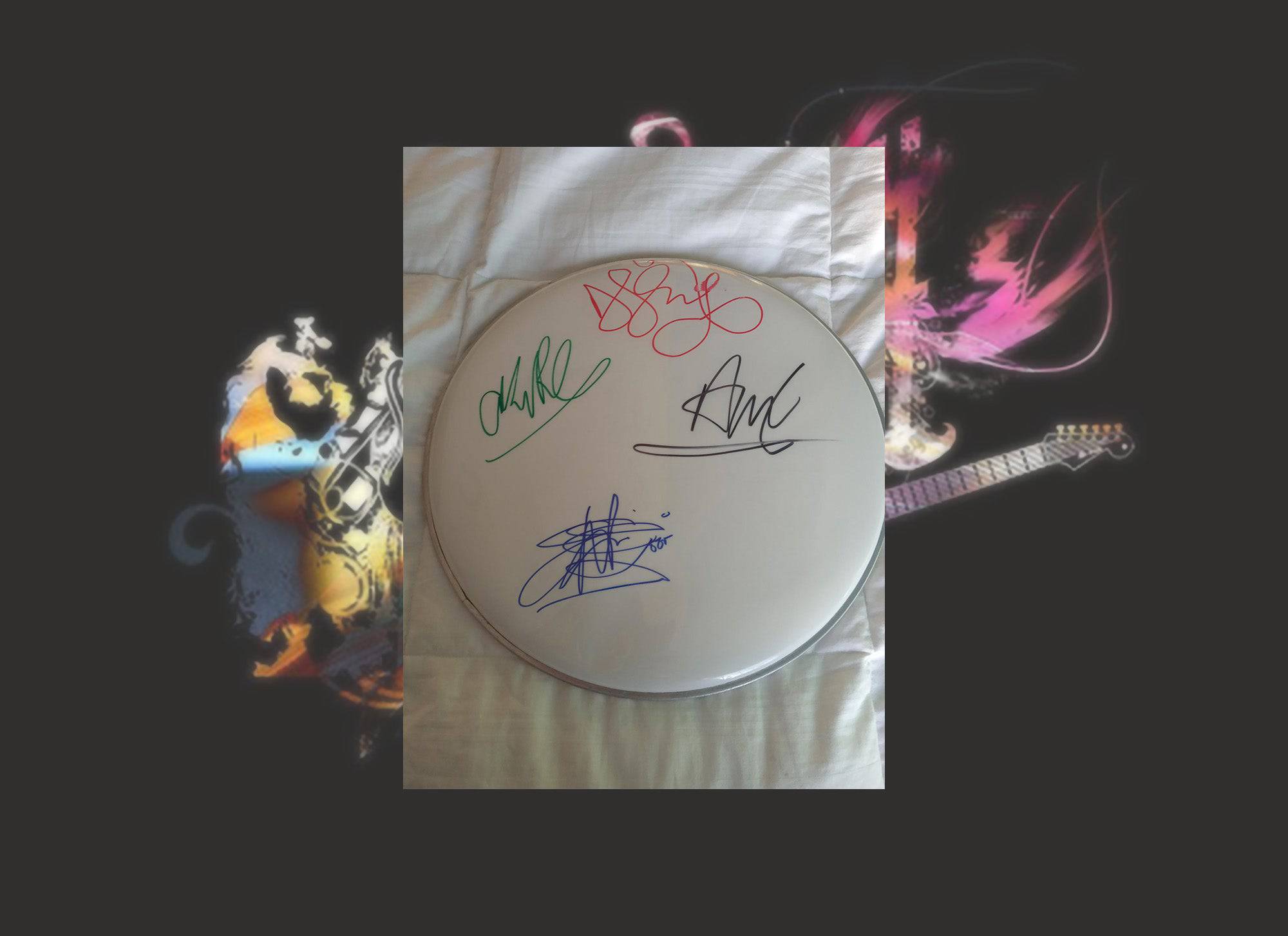 David Gahan, Depeche Mode 14 inch drum head signed with proof - Awesome Artifacts 