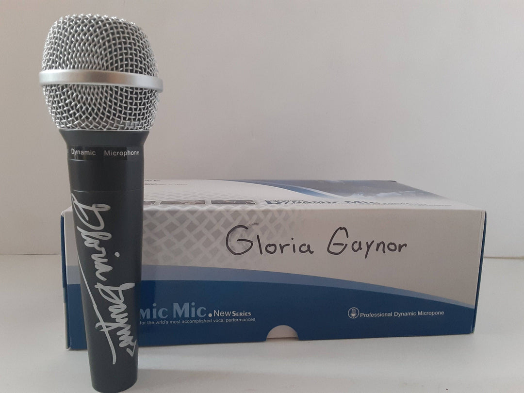 Gloria Gaynor signed microphone with proof - Awesome Artifacts 