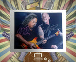 Load image into Gallery viewer, James Hetfield and Kirk Hammett Metallica 8 x 10 photo signed with proof - Awesome Artifacts 
