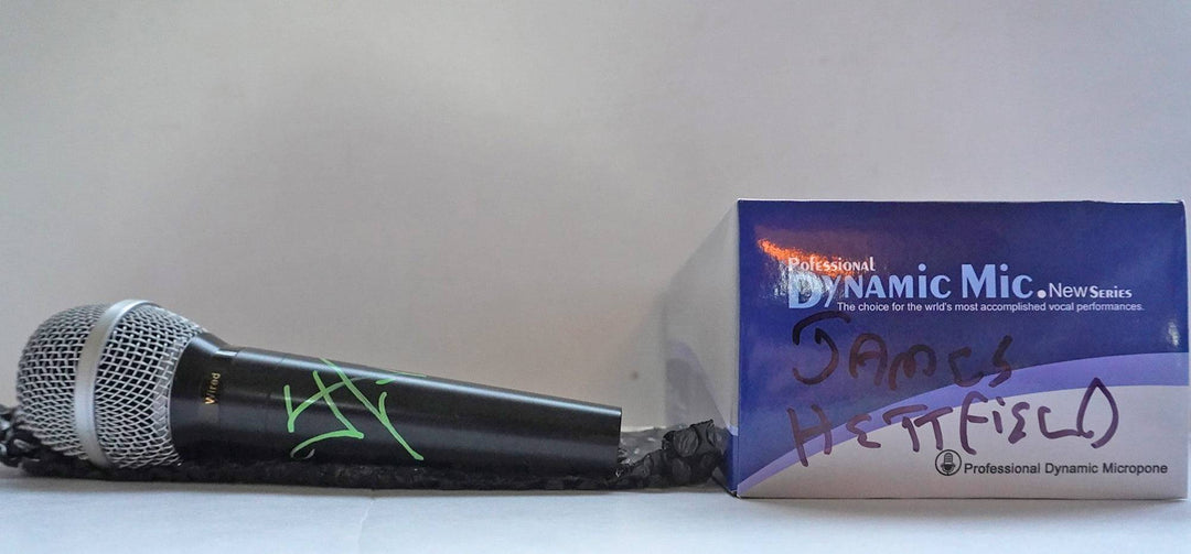 James Hetfield signed microphone with proof - Awesome Artifacts 