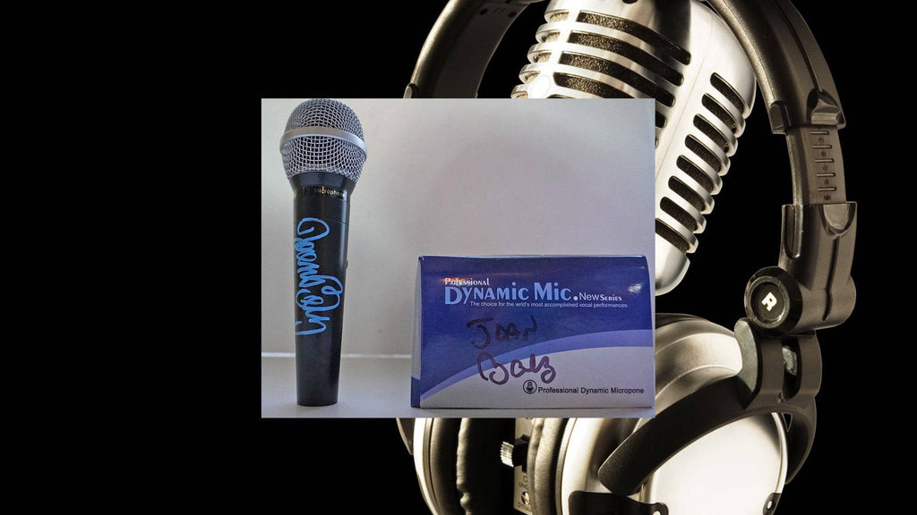 Joan Baez signed microphone with proof