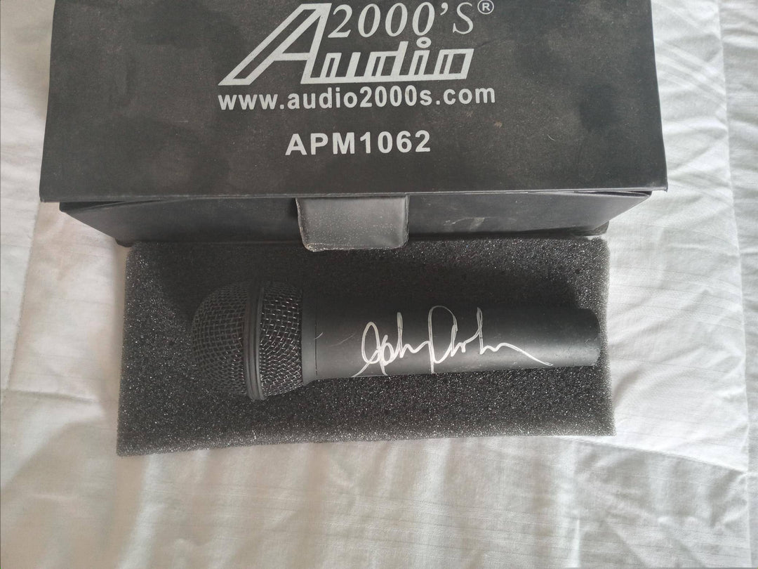 Johnny Cash black microphone with box signed with proof - Awesome Artifacts 