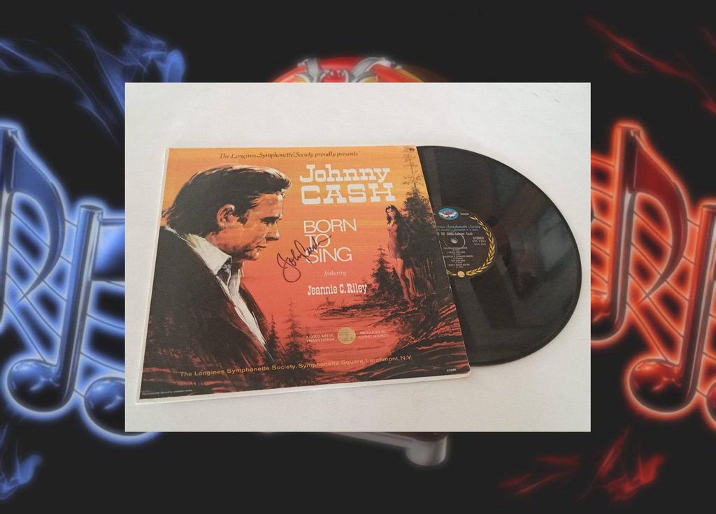 Johnny Cash LP 'Born to Sing' signed with proof