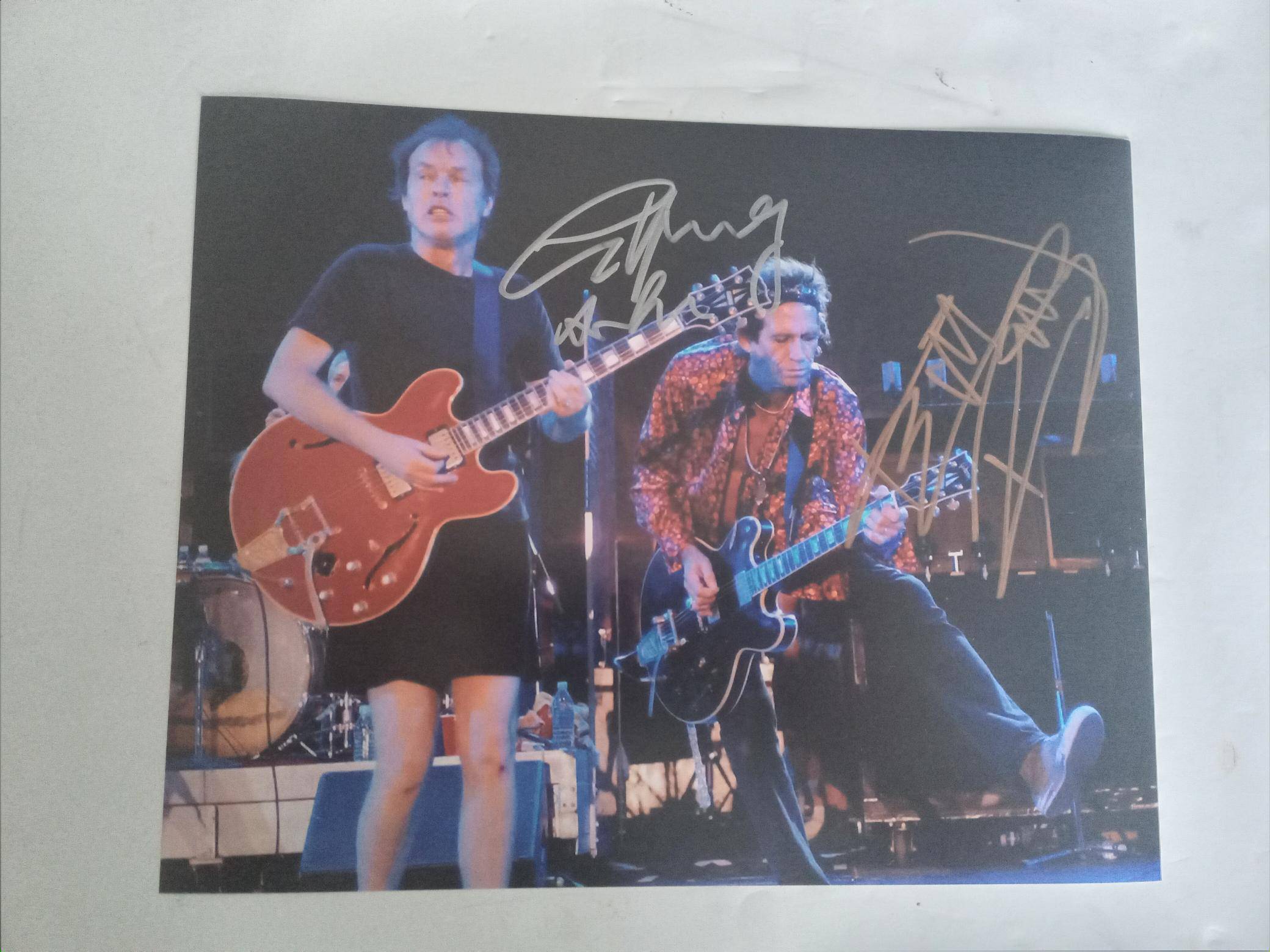 Keith Richards and Angus Young 8 x 10 photo signed with proof - Awesome Artifacts 