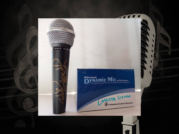 Loretta Lynn microphone signed with proof