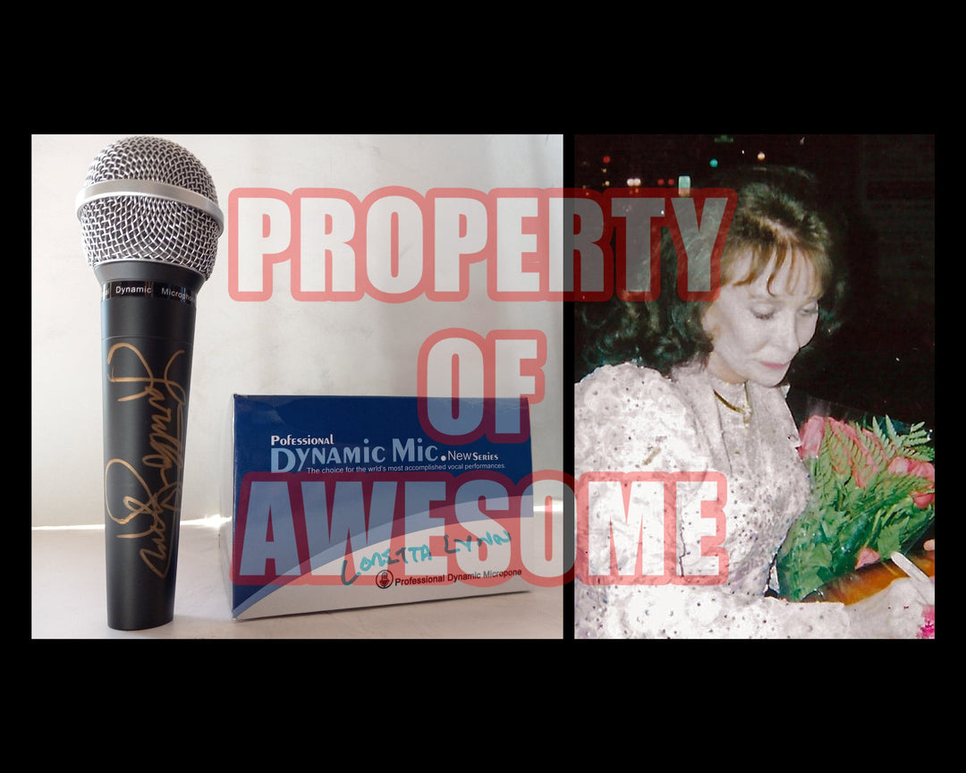 Loretta Lynn microphone signed with proof