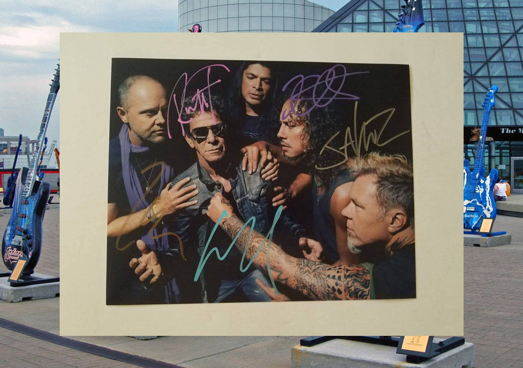 Lou Reed and Metallica 8 x 10 photo signed with proof