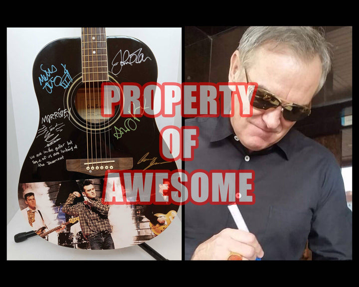 Morrissey and The Smiths acoustic one of a kind guitar signed with proof - Awesome Artifacts 