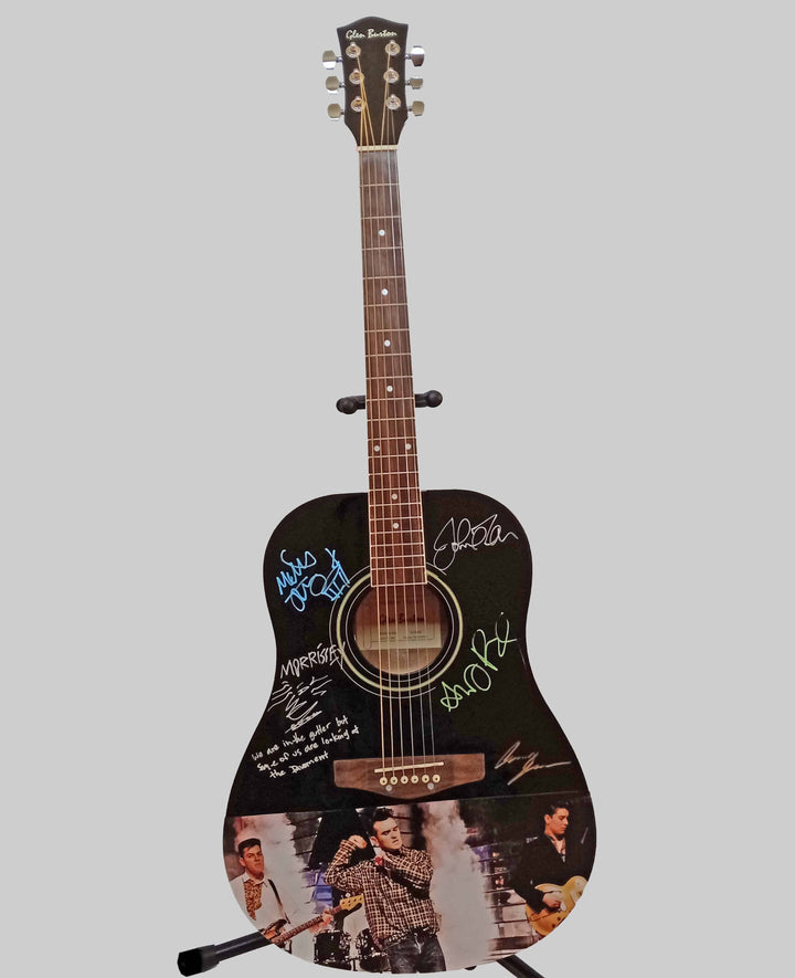 Morrissey and The Smiths acoustic one of a kind guitar signed with proof - Awesome Artifacts 