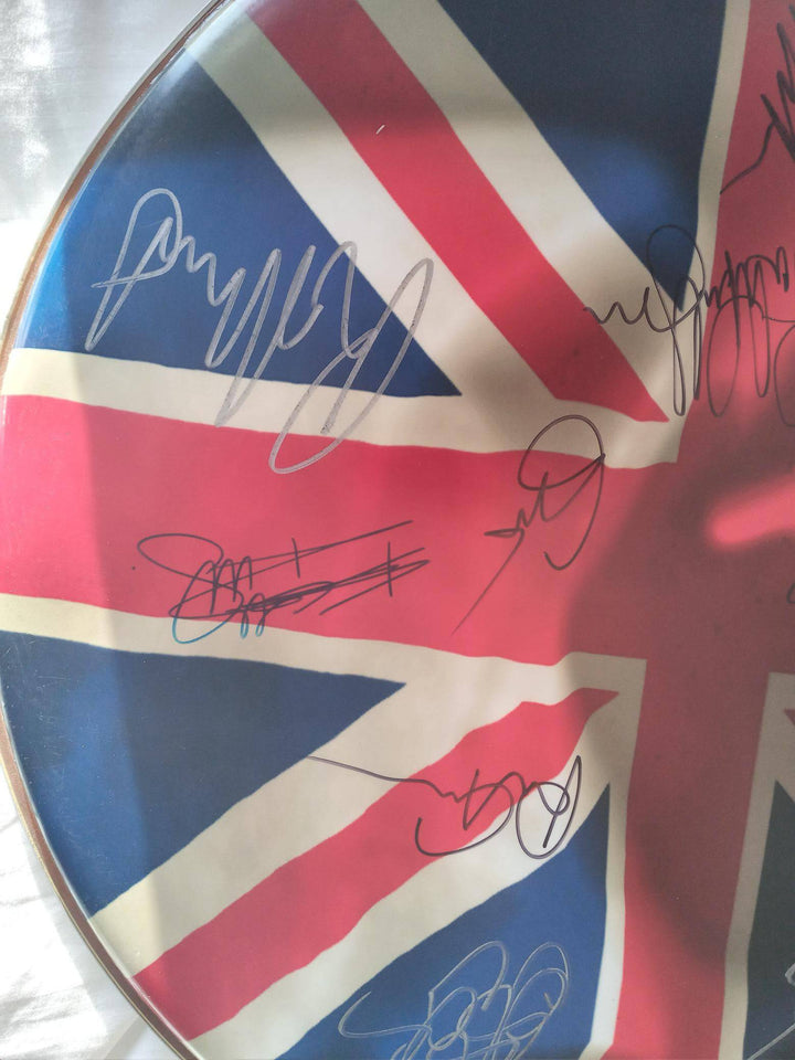 Paul McCartney, Rodger Waters, Jimmy Page, Mick Jagger, 18x18 British Rock Legends drum head - Awesome Artifacts 