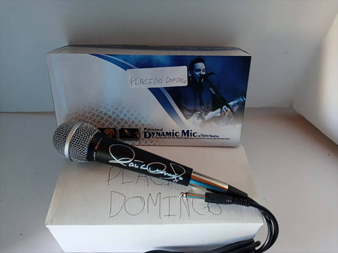 Placido Domingo signed microphone with proof - Awesome Artifacts 