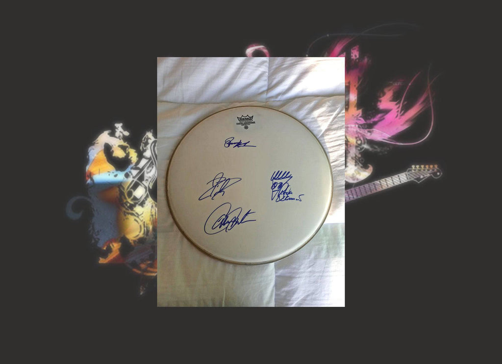 Rick Nielsen Cheap Trick 14 inch drum head signed with proof