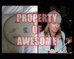 Load image into Gallery viewer, Rick Nielsen Cheap Trick 14 inch drum head signed with proof - Awesome Artifacts 
