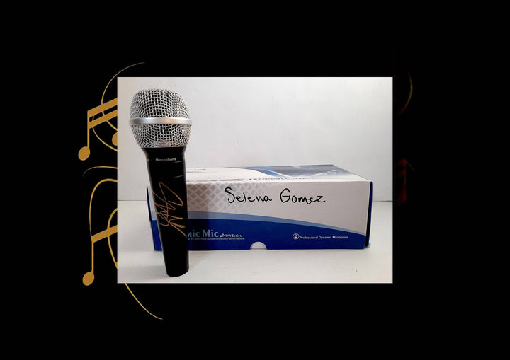 Selena Gomez signed microphone with proof - Awesome Artifacts 