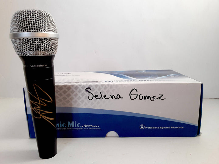 Selena Gomez signed microphone with proof - Awesome Artifacts 