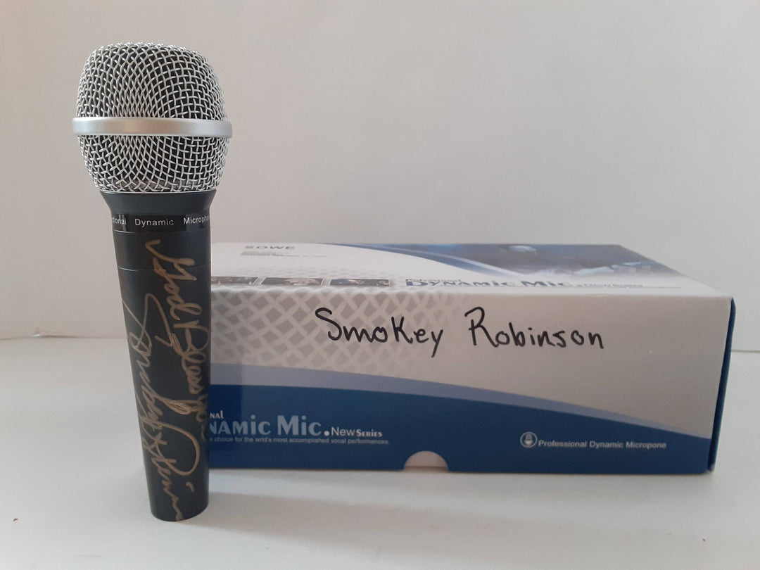 Smokey Robinson signed microphone with proof - Awesome Artifacts 