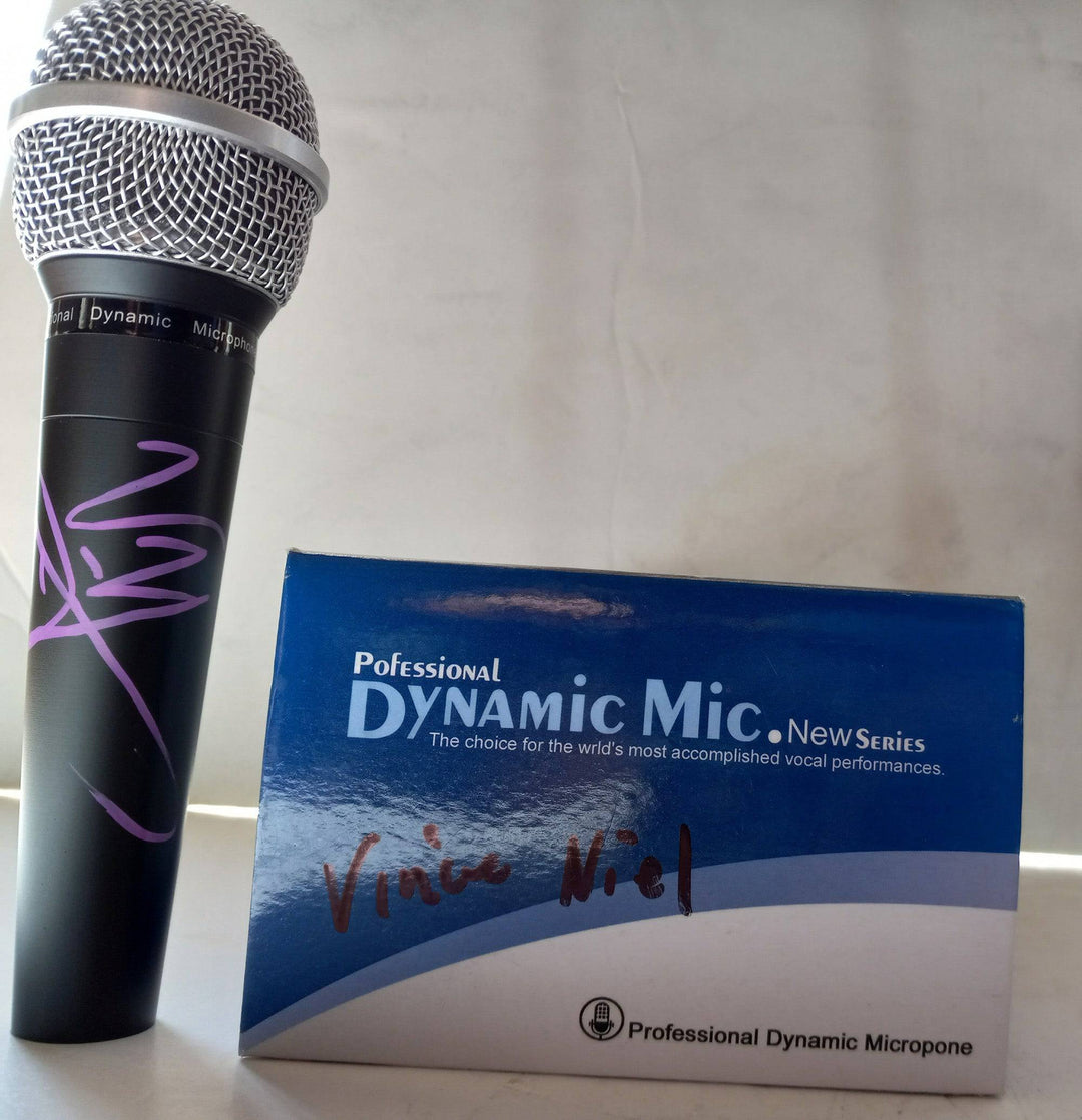 Vince Neil Motley Crue microphone signed with proof