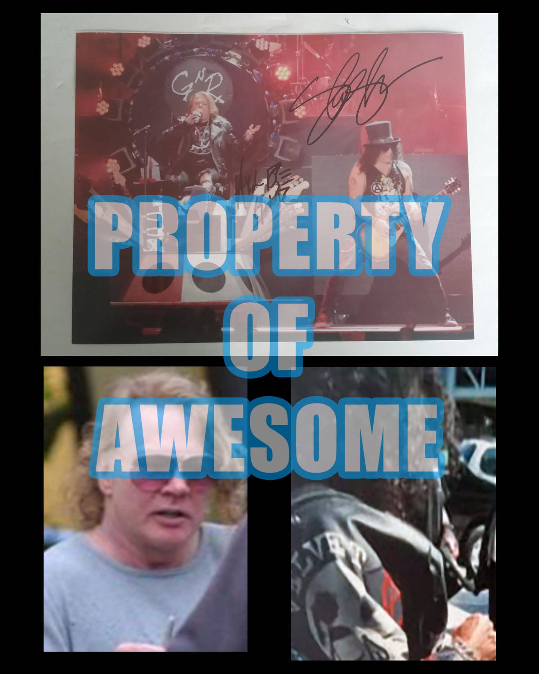 W. Axl Rose and Saul Hudson 'Slash' Guns and Roses 8 x 10 photo signed with proof - Awesome Artifacts 