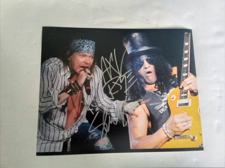 W. Axl Rose and Saul Hudson 'Slash' Guns and Roses 8 x 10 photo signed with proof - Awesome Artifacts 