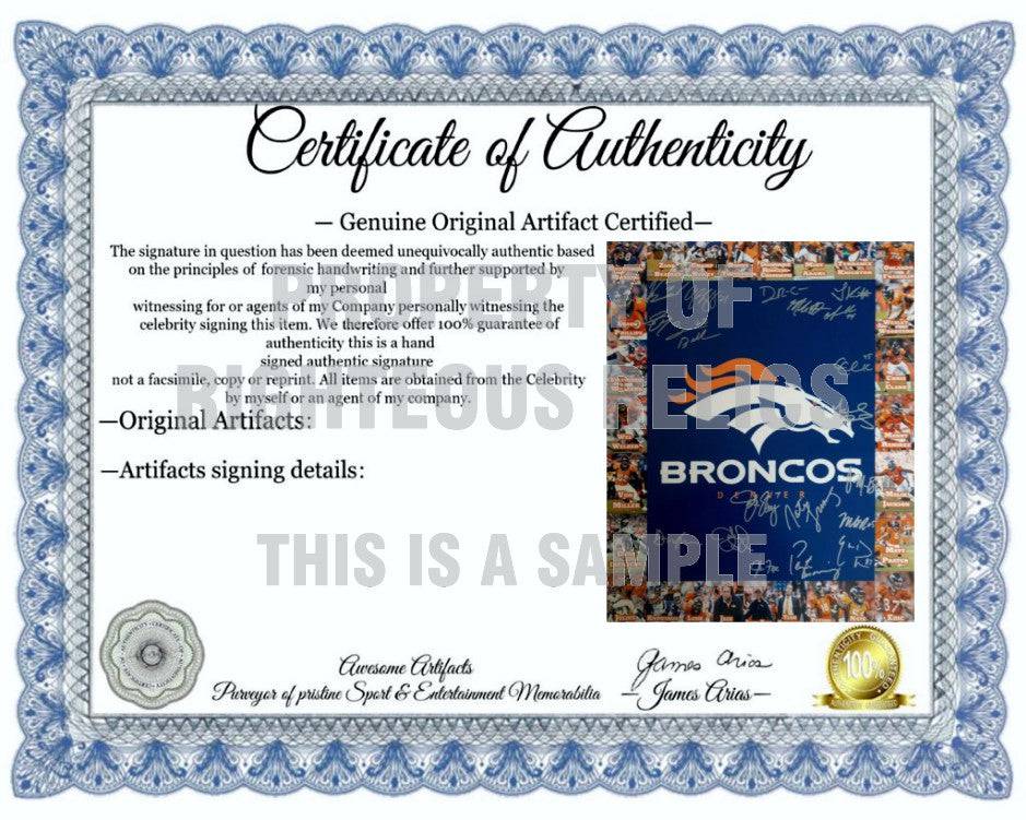 2014 AFC Champion Denver Broncos Peyton Manning, John Elway, Von Miller team signed 16 x 20 photo with proof - Awesome Artifacts 