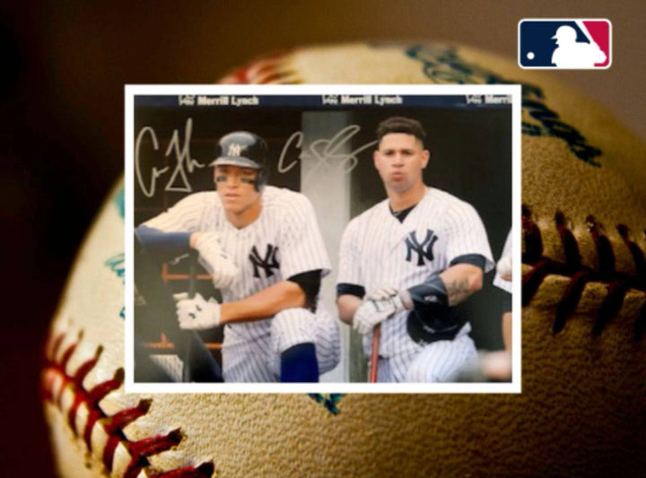 Aaron Judge and Gary Sanchez New York Yankees 8 x 10 photo signed with proof - Awesome Artifacts 