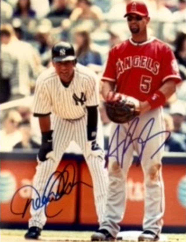 Albert Pujols and Derek Jeter 8 x 10 photo signed with proof - Awesome Artifacts 