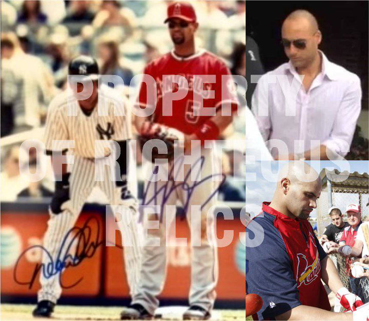 Albert Pujols and Derek Jeter 8 x 10 photo signed with proof - Awesome Artifacts 