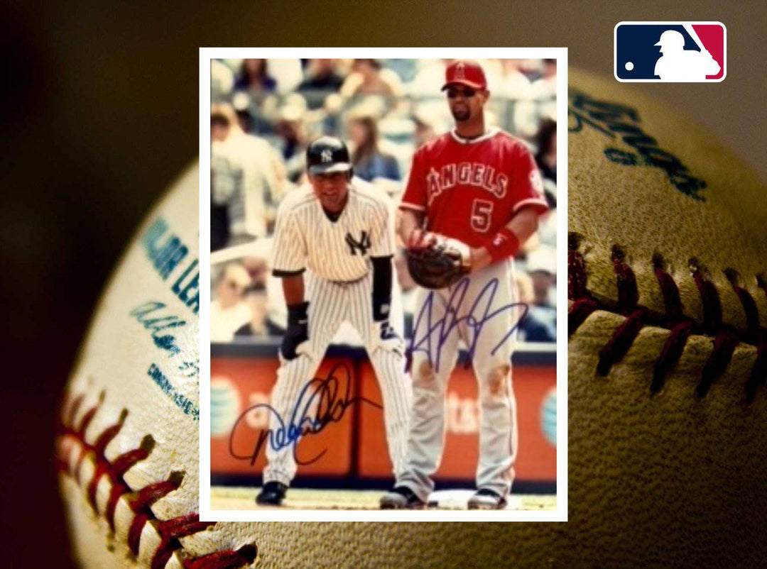 Albert Pujols and Derek Jeter 8 x 10 photo signed with proof - Awesome Artifacts 