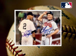 Load image into Gallery viewer, Derek Jeter and Chipper Jones 8 x 10 photo signed with proof - Awesome Artifacts 
