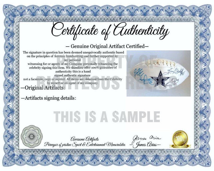 Ezekiel Elliott, Tony Dorsett, Herschel Walker and Emmitt Smith Dallas Cowboys football signed with proof - Awesome Artifacts 