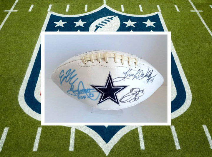 Ezekiel Elliott, Tony Dorsett, Herschel Walker and Emmitt Smith Dallas Cowboys football signed with proof - Awesome Artifacts 