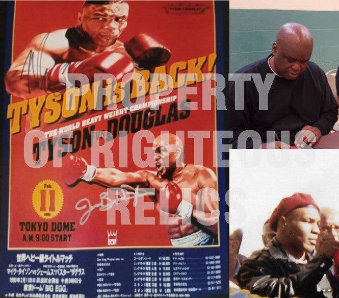 James Buster Douglas and Mike Tyson 16 x 20 photo signed with proof - Awesome Artifacts 